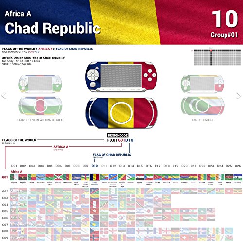 Sony PSP-E1000 / E1004 tasarım cilt Çad Cumhuriyeti bayrağı çıkartma etiket PSP-E1000 / E1004 için