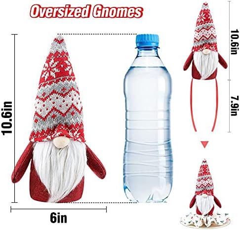 4 Set Gnome Peçete Tutucu Yüzük-3D Exlarge Kırmızı Peluş İsveç Tomte Noel peçete halkaları ile Şerit Dokunmamış Kumaş Noel Elf