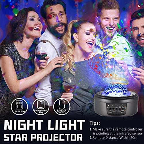 Yıldız projektör Galaxy ışık, ayarlanabilir Parlaklık gece ışık projektör ile 10 Gezegen-desenler, Bluetooth müzik Çalar | uzaktan