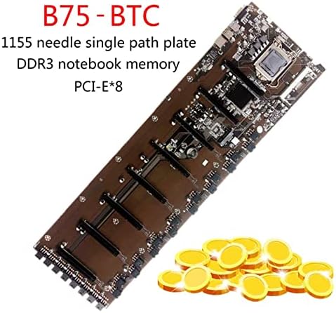 B75 Madencilik Anakart Şasi Seti Desteği 8 Grafik Kartları 4 GB DDR3 G1620 CPU 128 GB SSD 2000 W Güç Kaynağı PSU BTC ETH Madenci