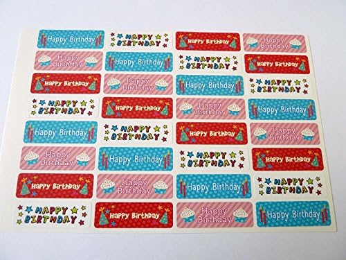 32 Renkli Mutlu Yıllar Tebrik Çıkartmaları, Kartlar, Zarflar ve Hediyeler için Etiketler paketi