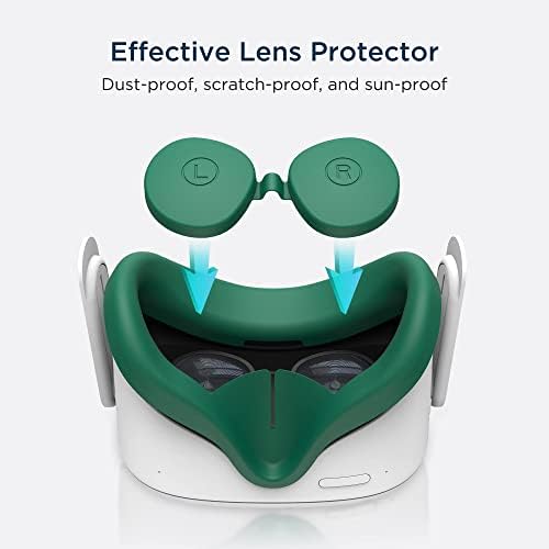 KİVİ tasarım Silikon Yüz Kapak Pad ile Lens Koruyucu Siyah ve Yeşil 2 Paket …