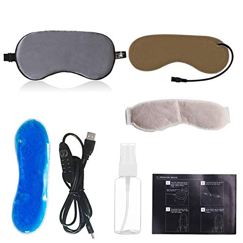 USB Buhar uyku göz maskesi gölgeleme maskesi Uyku için Yumuşak ayarlanabilir sıcaklık kontrolü elektrikli ısıtmalı göz maskesi