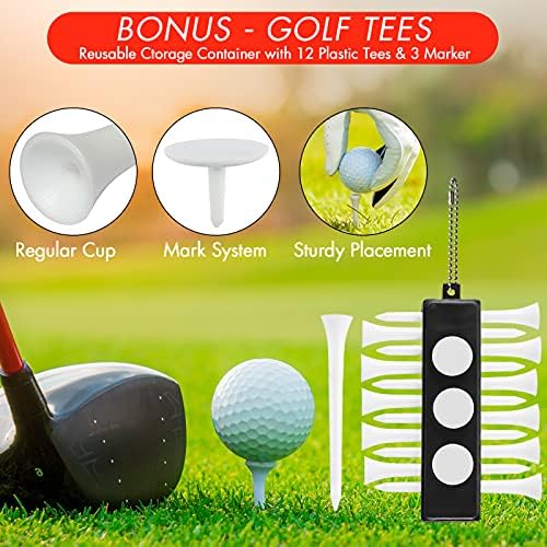 sprookber Golf Aksesuarları Set-PRO Geri Çekilebilir Golf Kulübü Fırça, Mikrofiber Waffle Desen Golf Havlu, Golf Divot Onarım