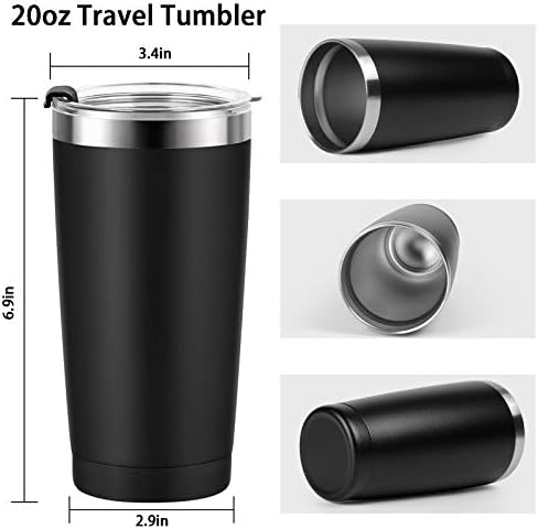 8 Paket Seyahat Bardak Seti ile BPA Ücretsiz Kapaklar, çift Duvar Vakum Yalıtımlı Paslanmaz Çelik Bardak ile Payet için Ev Okul