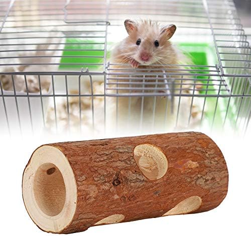 OhhGo Ahşap Hamster Tünel Çiğnemek Oyuncak Gelincik Gerbils Oyun Dinlenme Egzersiz Tüp Aksesuar (L)