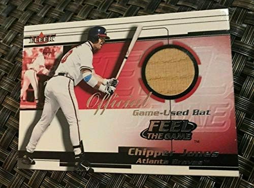 2001 Fleer Hissediyorum Oyunu Chipper Jones Oyunu Kullanılan beyzbol sopası Kalıntı Kart Nadir-MLB Oyunu Kullanılan Yarasalar