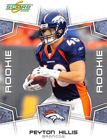 2008 Skor Futbol 425 Peyton Hillis RC Çaylak Kartı Denver Broncos Donruss Playoff Şirketinden Resmi NFL Ticaret Kartı