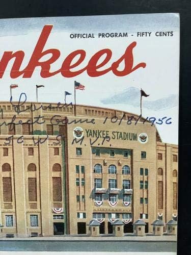 Don Larsen İmzalı Dünya Serisi Programı 10/8/1956 Stat Yazıt İmza JSA-İmzalı MLB Dergileri