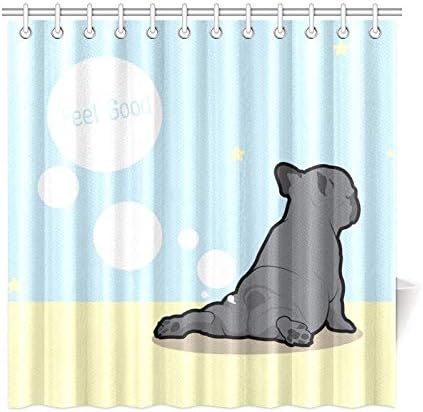 Ev Dekor Su Geçirmez Kumaş Duş Perdesi Sevimli Köpek Popo Komik Hayvan Polyester Kumaş Su Geçirmez Duş Perdesi Liner Banyo için
