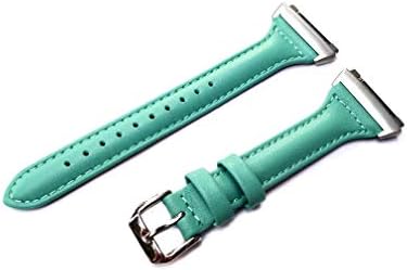 Fitbit İyonik Akıllı Saat ile Uyumlu Açık Yeşil Renkli Bant Hızlı Serbest Bırakma Adaptörlü İnce Zarif Yumuşak Deri Kayış Bilezik