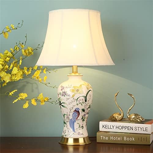 GANFANREN Amerikan Ülke Seramik Masa yatak odası için lamba Başucu Lambası Oturma Odası Büyük Pastoral Çiçek ve Kuş Şişe (Renk: