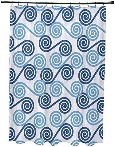 E by design Rip Curl Geometrik Baskı Duş Perdesi, 71 x 74, Mavi