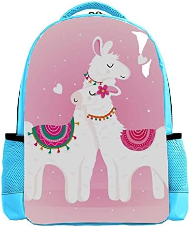 Çocuklar için sırt çantası Erkek Kız Seyahat sırt çantası Su Geçirmez Alpaka Hayvan Çift Pembe Çocuk Çantası ile Yan Cepler