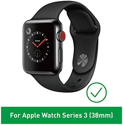 Apple Watch 38mm Serisi 3/2/1,3 Paket için Cam Ekran Koruyucu,Kabarcıksız, Siyah