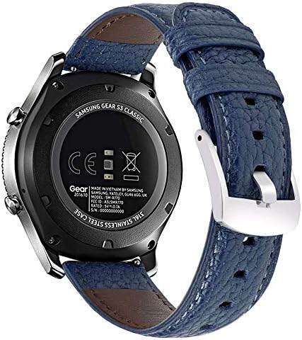 Samsung Galaxy Watch ile uyumlu 46mm / Dişli S3 Frontier / Klasik Bantlar, 22mm Tutuşunu Deri Saat Kordonları, Erkekler Kadınlar