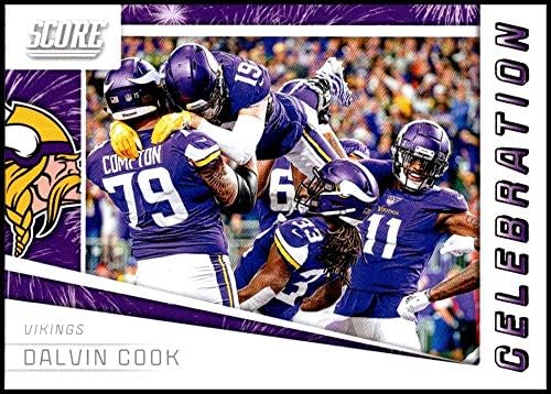 2019 Skor Kutlaması 4 Dalvin Cook Minnesota Vikings Resmi NFL Futbol Ticaret Kartı Ham (NM veya Daha İyi) Durumda