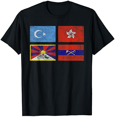 ÜCRETSİZ TİBET UYGURLAR HONG KONG İÇ MOĞOLİSTAN ÇİN BAYRAĞI T-Shirt