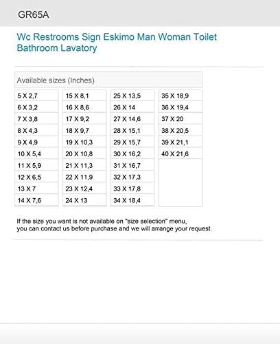 Etiket çıkartma Wc tuvalet işareti Eskimo erkek kadın tuvalet banyo lavabo 5 X 2,7