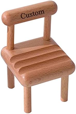 Kişiselleştirilmiş Ahşap Sandalye Cep Telefonu Tutucu Standı Özel Ad Cep Telefonu Tutucu Zelkova Ahşap Masaüstü Tutucu Benzersiz