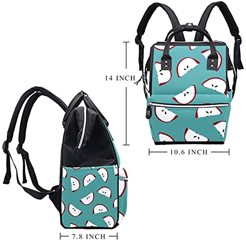 Elma dilimleri desen bebek bezi çantası sırt çantası çok fonksiyonlu açık seyahat Bookbag anne baba için