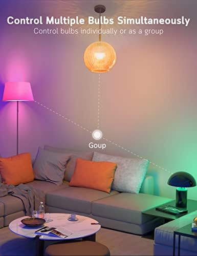 Akıllı Ampuller, Tasmor LED RGBCW Renk Değiştirme Müzik Sync Ampul, 60 W Eşdeğer E26 9 W Led Ampul, Alexa ve Google Yardımcısı