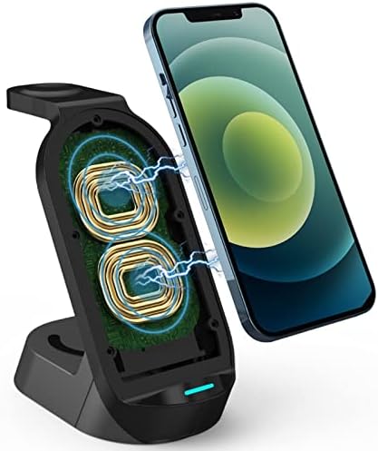 GYZX Kablosuz Şarj 4 in 1 telefon Tutucu için Cep Telefonu İzle headsetfast Şarj (Renk: Siyah)
