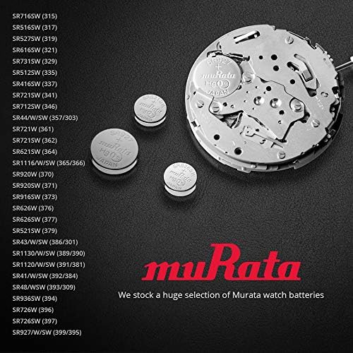 Murata 335 Pil SR512SW 1.55 V Gümüş Oksit İzle Düğme Hücresi (100 Pil)
