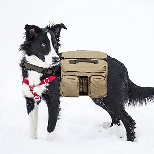 COMEONE Köpek Paketi Hound Köpek Eyer Çantası Sırt Çantası Seyahat Kamp Yürüyüş için Orta ve Büyük Köpek ile 2 Geniş Yan Cepler
