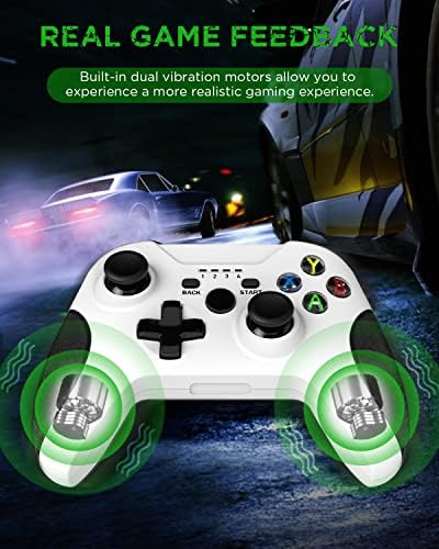 Xbox One için Rddmen Kablosuz Denetleyici - Xbox 1/ X/ S/ Seri X/ S/ PC ile Uyumlu 2.4 GHz Çift Titreşimli Uzaktan Kumanda (Beyaz)