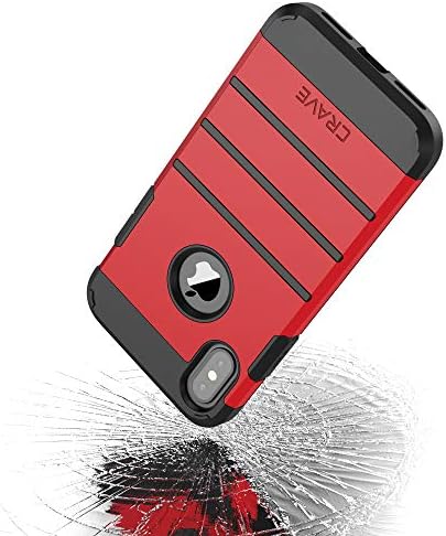 iPhone Xs Kılıfı, iPhone X Kılıfı, Apple iPhone X/XS için Güçlü Koruma Koruma Serisi Kılıfı İstemek (5.8 İnç) - Kırmızı