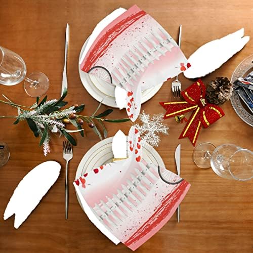 Sevgililer Günü Kalp Bez Yemeği Peçeteler 6 Set Yıkanabilir Masa Peçete Yemeği Düğün Noel Yeni Yıl Arifesinde için 20 x 20 20219365
