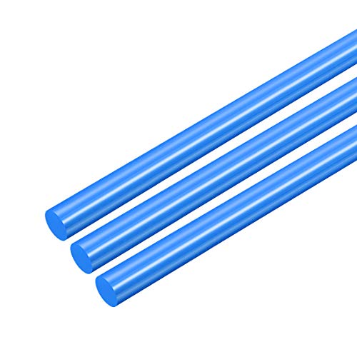 uxcell 3 adet Plastik Yuvarlak Çubuk 3/16 inç Dia 20 inç Uzunluk Mavi (POM) Polioksimetilen Çubuklar Mühendislik Plastik Yuvarlak