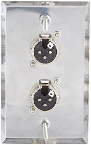 Kablo Kurulumu için Sismik Ses SA-PLATE40 Paslanmaz Çelik Duvar Plakası Çift XLR Erkek Konnektörler
