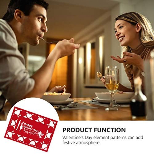 NUOBESTY sevgililer günü yemek masası paspaslar Placemats Set mutlu sevgililer günü ile aşk kalp ısıya dayanıklı masa Placemats