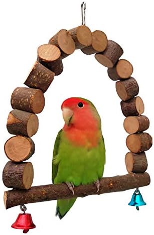 ZARYIEEO Kuş Kafesi Standı, Papağan Eğitim Doğal Standı, Pet Apple-Ahşap Oyun Alanı için Gerbil Hamster Budgie Papağanının Papağan