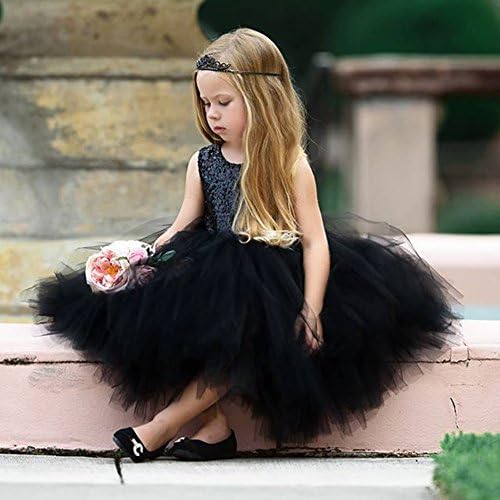 Bebek Kız Prenses sevgililer Günü Sequins Kalp Tül Pageant Elbise Doğum Günü Vaftiz Parti Düğün Communion Dans Elbise