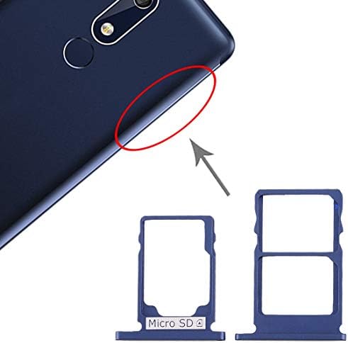 JINParts Cep Telefonu Tamir Parçaları SIM Kart Tepsi + SIM Kart Tepsi + Mikro SD Kart Tepsi ıçin Uyumlu Nokia 5.1 TA-1075 (Siyah)