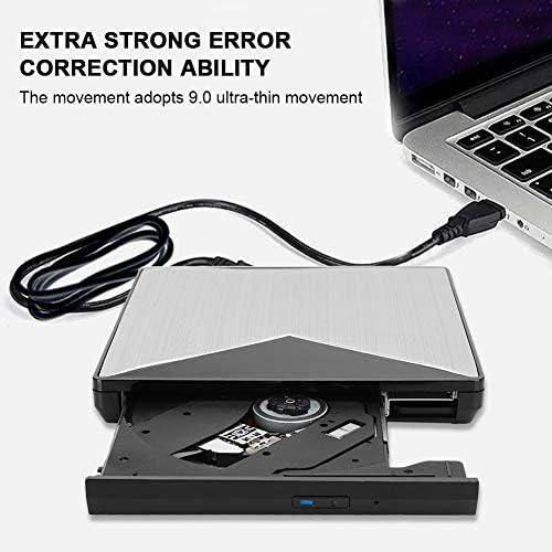 SNOQ Harici DVD Sürücüsü, Ev için Pc için Hızlı Yanan Harici USB Sürücü Alüminyum Alaşımlı İşlem