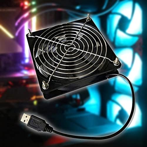 XJJZS Soğutma Fanı USB Powered Düşük Gürültü 5 V 8 cm/ 12 cm PC Bilgisayar Soğutucu için Yönlendirici (Renk : Siyah, Boyutu: