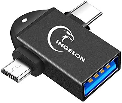 Ingelon OTG Adaptör USB Tip C ve mikro USB Erkek USB 3.0 A Dişi Adaptör Uyumlu Tablolar için Thunderbolt 3 Dizüstü Bilgisayarlar