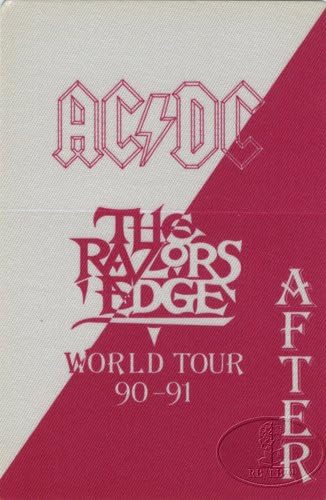 AC / DC 1990-91 Razor's Edge Sahne Arkası Geçişi ASO Kırmızı