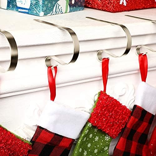 8 Parça Noel Stocking Tutucu Metal Kaymaz Emniyet Stocking Askı Noel Şömine Hooks Noel Dekorasyon için (Gümüş)