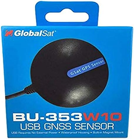 GlobalSat 05-BU353-W10 GPS GNSS Konum Sensörü, Windows 10-Siyah