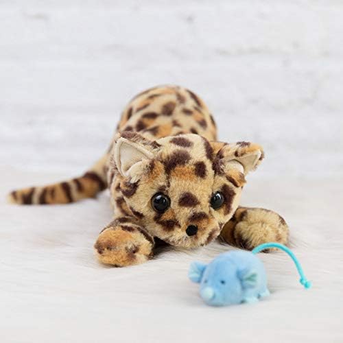 Manhattan oyuncak Loki Leopar doldurulmuş hayvan kedi manyetik ön pençeleri ve manyetik fare oyuncak