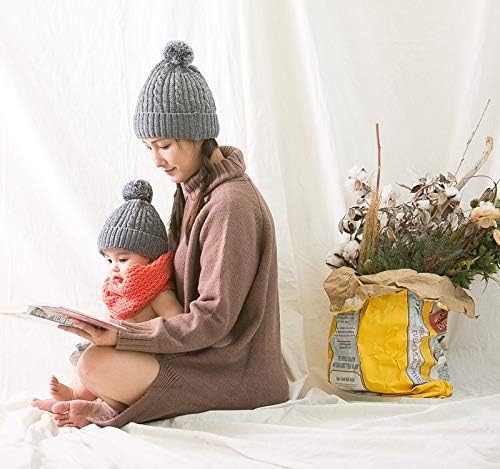 2 ADET Ebeveyn-Çocuk şapka ısıtıcı, Anne ve Bebek Kış Şapka Aile Tığ Bere Kayak Kap