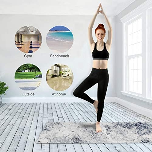 MCHIVER Seyahat Yoga Mat Kaymaz-Gri Duvar Katlanabilir egzersiz matı Hafif egzersiz matı ile Çanta Ter Emici Sıcak Yoga Mat Pilates