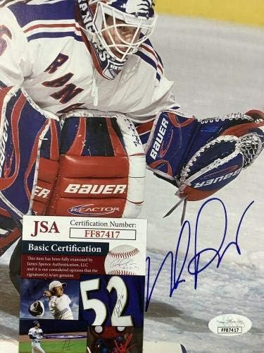 Mike Richter İmzalı Program Sayfası İmzası NY Rangers Hokey 1994 Kupası SCC JSA 2-İmzalı NHL Dergileri