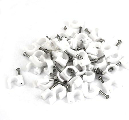 Aexıt 50 Pcs Kelepçeleri Beyaz Plastik hortum kelepçesi Tutucu için 8mm Sıkmak Eylem Kelepçeleri Çapı Kablo