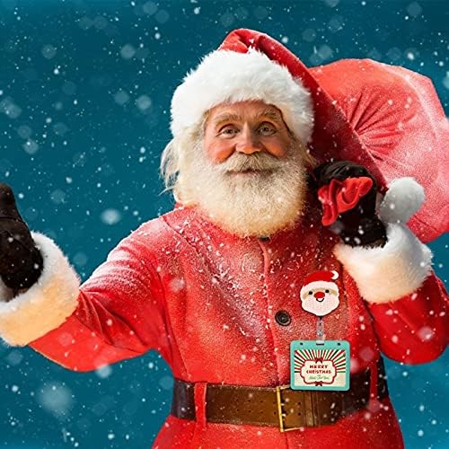 5 Parça Noel Örgü Rozeti Makaraları Geri Çekilebilir Rozet Tutucu Noel Ağacı Kardan Adam Zencefilli Adam Keçe Hemşire Rozeti